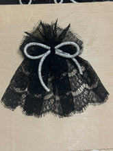 Lace Hair Doily with Rhinestone Bow