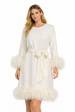 Stretch Crepe feather dress