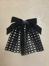 Designer inspired Mesh Hair Doily with Black Grosgrain Bow