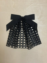Designer inspired Mesh Hair Doily with Black Grosgrain Bow