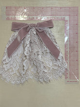 Dusty Pink Lace Doily with Velvet Bow