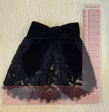 Classic OG Black Lace Hair Doily with Velvet Bow