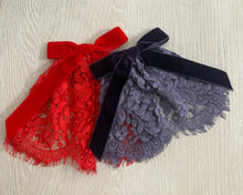 Classic OG Lace Violet Hair Doily w Velvet Bow