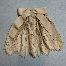 Tan Lace Doily with Grosgrain Bow