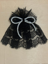 Lace Hair Doily with Rhinestone Bow