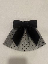 Dotted Mesh Hair Doily with Velvet Bow