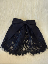 Classic OG Black Lace Hair Doily with Velvet Bow