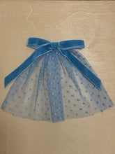 Blue Dotted Mesh Doily with Velvet Bow
