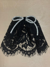Classic Black Lace Hair Doily with Black Grosgrain Bow