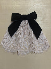 Dusty Pink Lace Doily with Velvet Bow