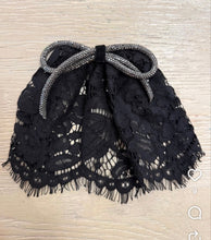 Classic OG Black Lace Hair Doily with Velvet Bow