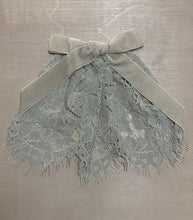 Stone Sand Lace Doily w Velvet Bow