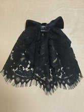 Classic Black Lace Hair Doily with Black Grosgrain Bow