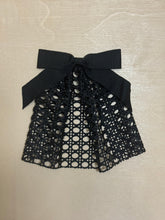 Designer inspired Mesh Hair Doily with Black Grosgrain Bow