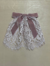 Dusty Pink Lace Doily with Velvet Bow