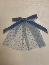 Blue Dotted Mesh Doily with Velvet Bow