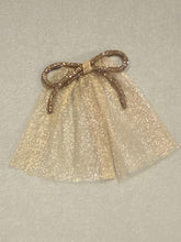 Gold Mesh Hair Doily With Rhinestone Bow