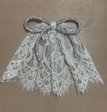 New Lace Doily with Rhinestones Bow
