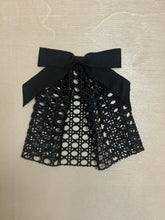 Designer inspired Mesh Hair Doily with Black Grosgrain Bow