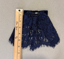 Classic OG Navy Lace Hair Doily w Velvet Bow