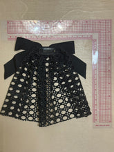 Designer inspired Mesh Hair Doily with Black Grosgrain Bow