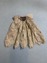 Tan Lace Doily with Grosgrain Bow