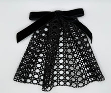 Designer inspired Mesh Hair Doily with Black Velvet Bow B