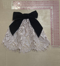 Dusty Pink Lace Doily with Velvet Bow