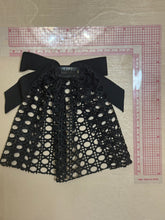 Designer inspired Mesh Hair Doily with Black Grosgrain Bow
