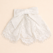 Lace Hair Doily with White Velvet Bow