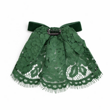 Green Lace Doily w Velvet Bow