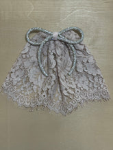 Dusty Pink Lace Doily with Velvet Bow