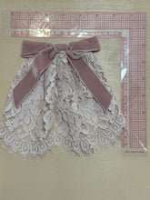 Dusty Pink Lace Doily with Velvet Bow