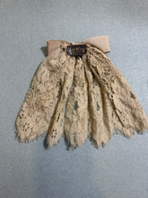 Tan Lace Doily with Grosgrain Bow