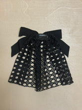 Designer inspired Mesh Hair Doily with Black Grosgrain Bow