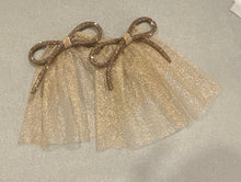 Gold Mesh Hair Doily With Rhinestone Bow