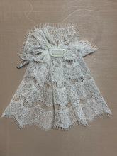 Sand Lace Hair Doily w Gold Rhinestone Bow