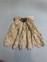 Tan Lace Doily with Grosgrain Bow