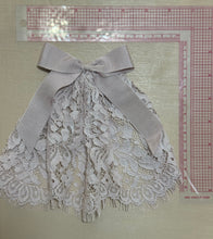 Dusty Pink Lace Doily with Velvet Bow