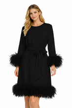 Stretch Crepe feather dress