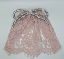 Rose Lace Doily with Rhinestones Bow