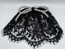 Lace Hair Doily with Rhinestone Bow