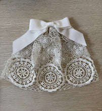 Embroidered Lace Hair Doily with Grosgrain Ribbon Bow C W